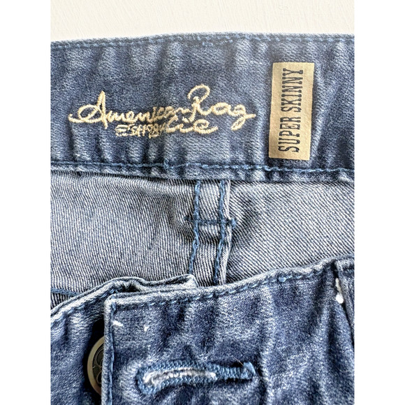 American Rag Cie Jeans Size 9R Super Skinny Denim Blue Stretch Low Rise - Picture 2 of 4